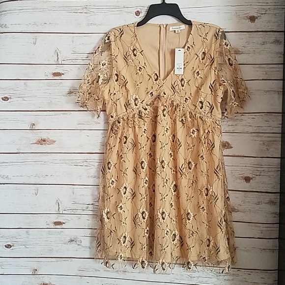 Francesca's Collections Dresses & Skirts - NWT🌻Francesca's Taupe and Black Lace Dress